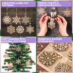 Wooden Snowflake Christmas Ornaments - 6 designs