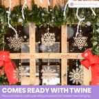 Wooden Snowflake Christmas Ornaments - 6 designs