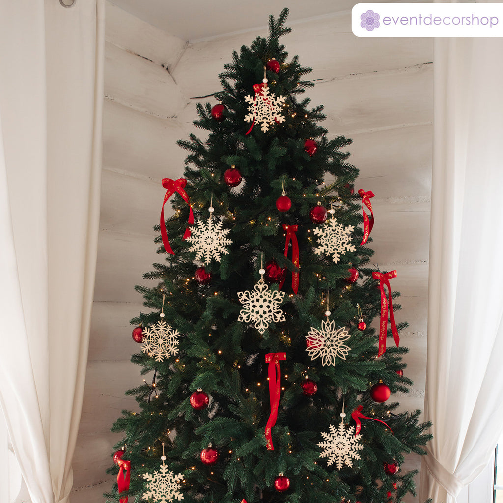 Wooden Snowflake Christmas Ornaments - 6 designs