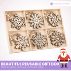 Wooden Snowflake Christmas Ornaments - 6 designs