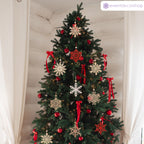 Laser Cut Wooden Snowflake Christmas Ornaments – 18-Piece