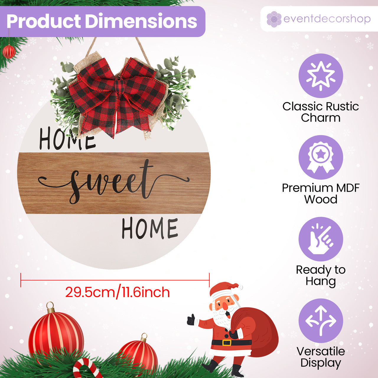 Home Sweet Home Wooden Sign - Round