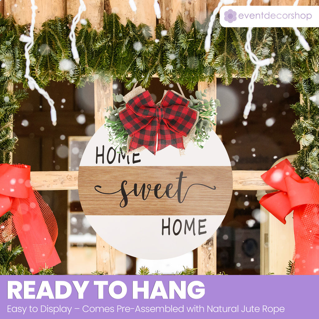 Home Sweet Home Wooden Sign - Round