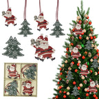 Wooden Christmas Ornaments – 8-Piece Set