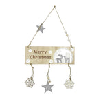 Christmas Hanging Sign - Silver Glitter Star