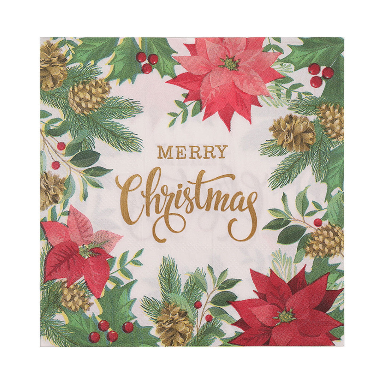 Christmas Themed Napkins (Pack of 20) - Green