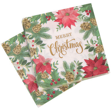 Christmas Themed Napkins (Pack of 20) - Green
