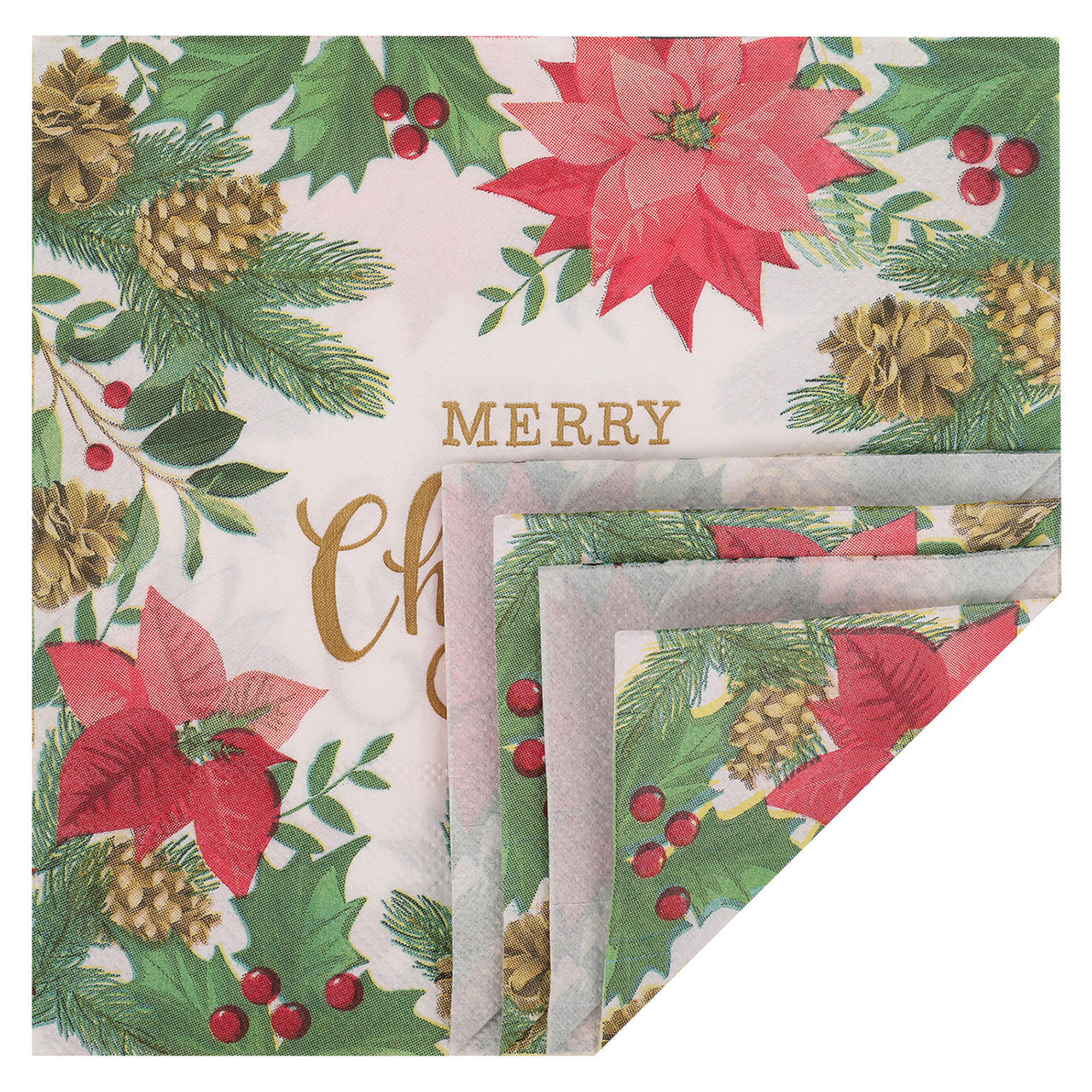 Christmas Themed Napkins (Pack of 20) - Green
