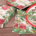 Christmas Themed Napkins (Pack of 20) - Green