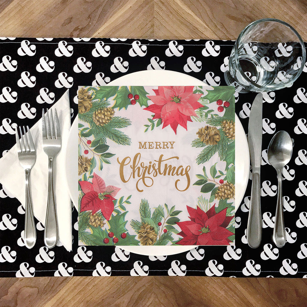 Christmas Themed Napkins (Pack of 20) - Green