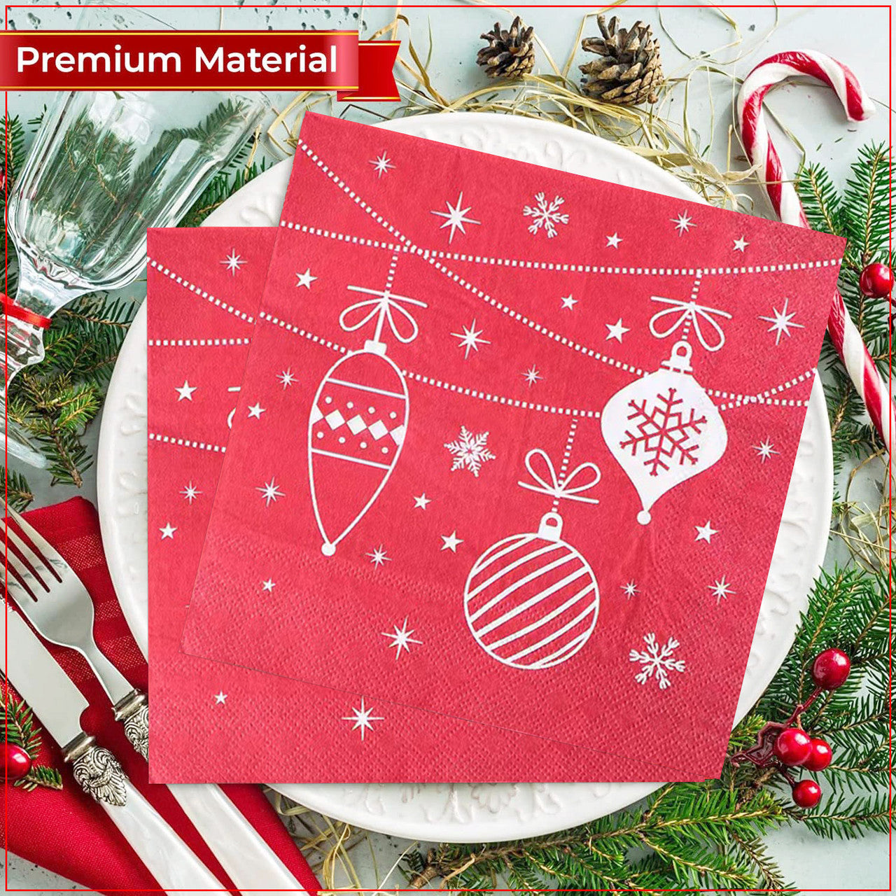 Red Disposable Paper Napkins