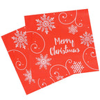Christmas Themed Napkins (Pack of 20) - Red