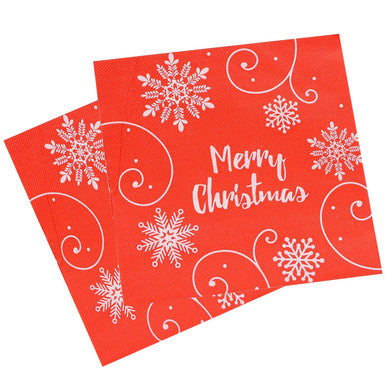 Christmas Themed Napkins (Pack of 20) - Red