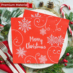Christmas Themed Napkins (Pack of 20) - Red
