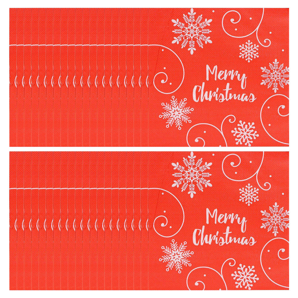 Christmas Themed Napkins (Pack of 20) - Red