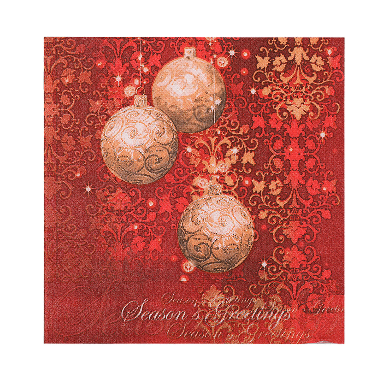 Christmas Paper Napkins (Pack of 20) - Red and Gold