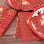 Christmas Paper Napkins (Pack of 20) - Red and Gold