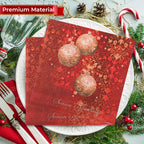 Christmas Paper Napkins (Pack of 20) - Red and Gold