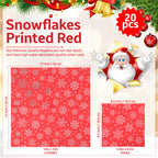 Christmas Snowflake Printed Napkins (Pack of 20) - Red