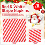 Red and White Striped Napkins (Pack of 20)
