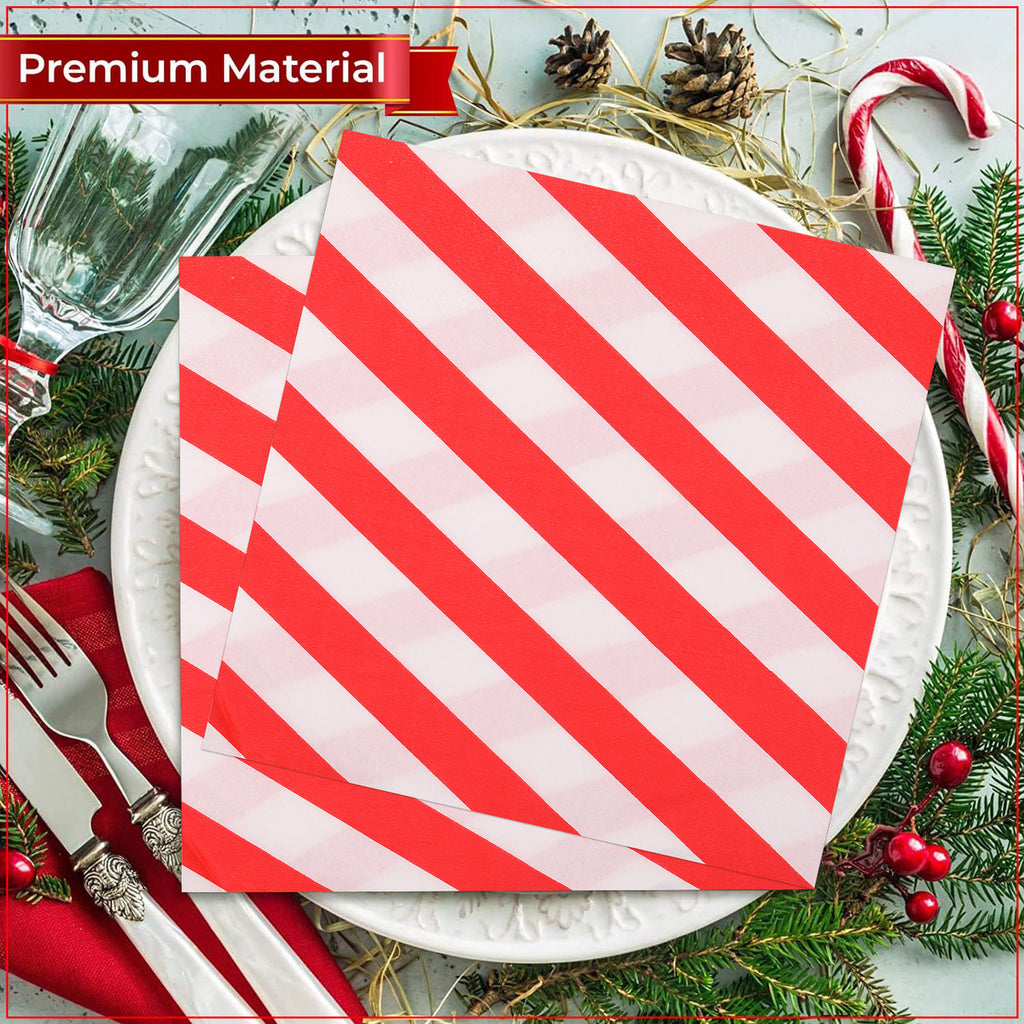 Red and White Striped Napkins (Pack of 20)