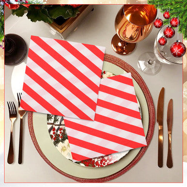 Red and White Striped Napkins (Pack of 20)