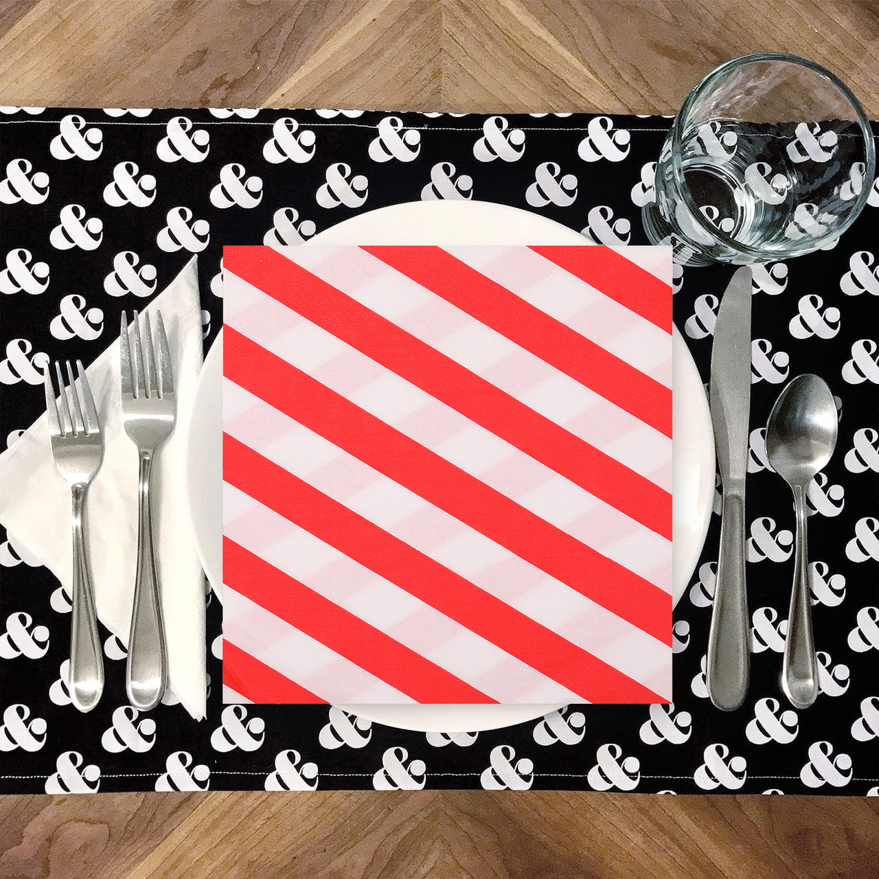 Red and White Striped Napkins (Pack of 20)