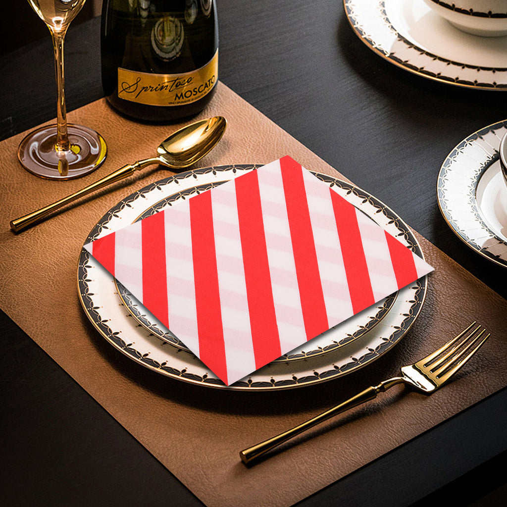 Red and White Striped Napkins (Pack of 20)