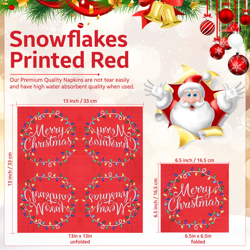 Red Christmas Party Disposable Paper Napkins