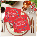 Red Christmas Party Disposable Paper Napkins