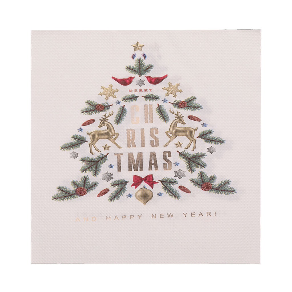 Christmas Themed Napkins (Pack of 20) - White Trees