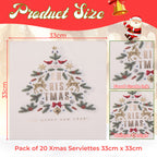 Christmas Themed Napkins (Pack of 20) - White Trees