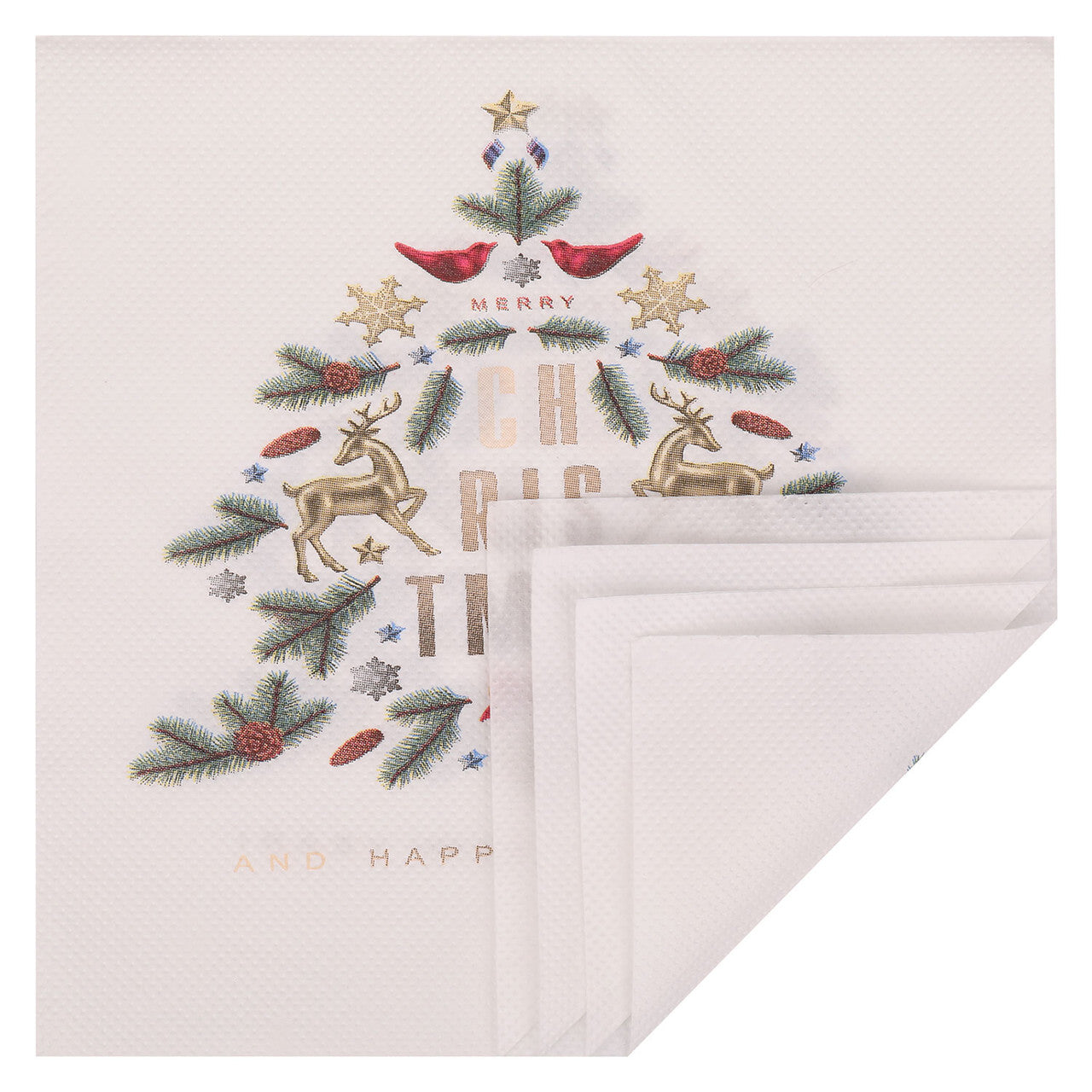 Christmas Themed Napkins (Pack of 20) - White Trees