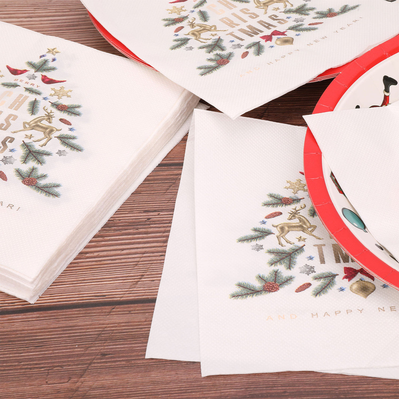 Christmas Themed Napkins (Pack of 20) - White Trees