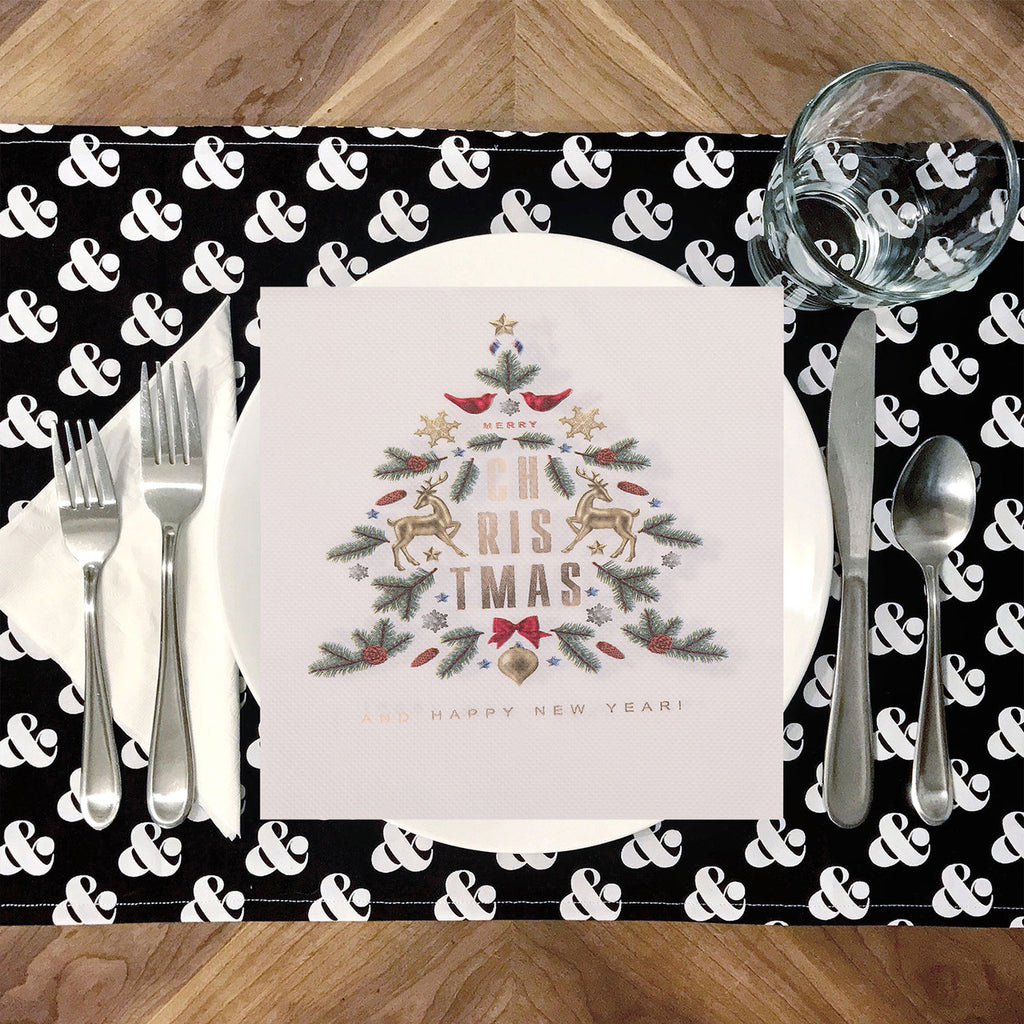 Christmas Themed Napkins (Pack of 20) - White Trees