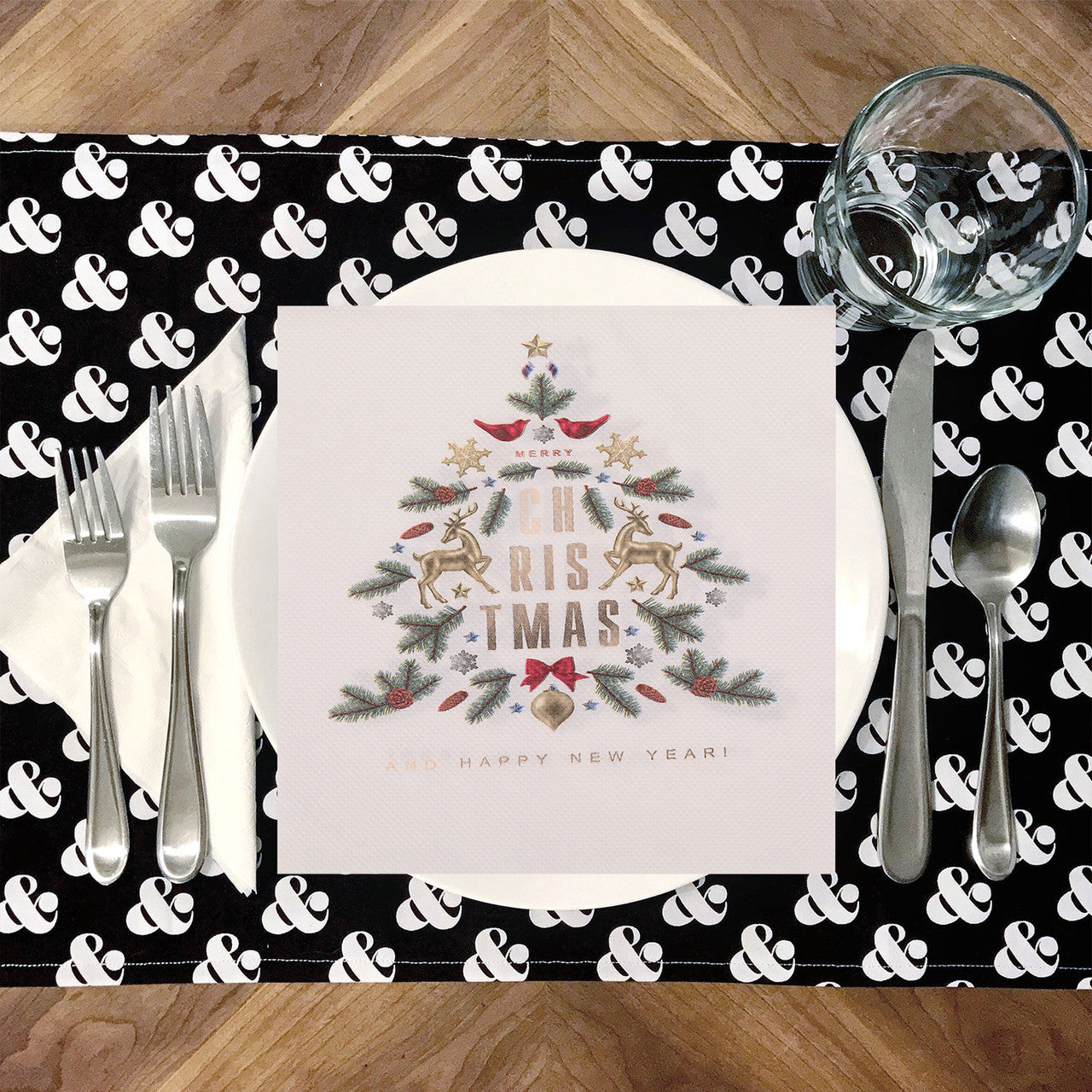 Christmas Themed Napkins (Pack of 20) - White Trees