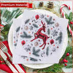 White Disposable Paper Napkins - Red Reindeer Design