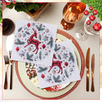 White Disposable Paper Napkins - Red Reindeer Design
