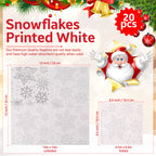 Christmas Snowflake Printed Napkins (Pack of 20) - White