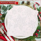 Christmas Snowflake Printed Napkins (Pack of 20) - White