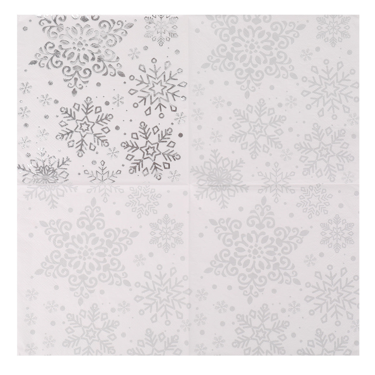 Christmas Snowflake Printed Napkins (Pack of 20) - White