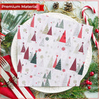 White Disposable Paper Napkins - XMAS Tree Design