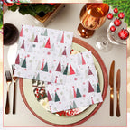 White Disposable Paper Napkins - XMAS Tree Design