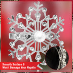 Sunburst Pearl Napkin Rings – Rhinestone Table Décor - Silver