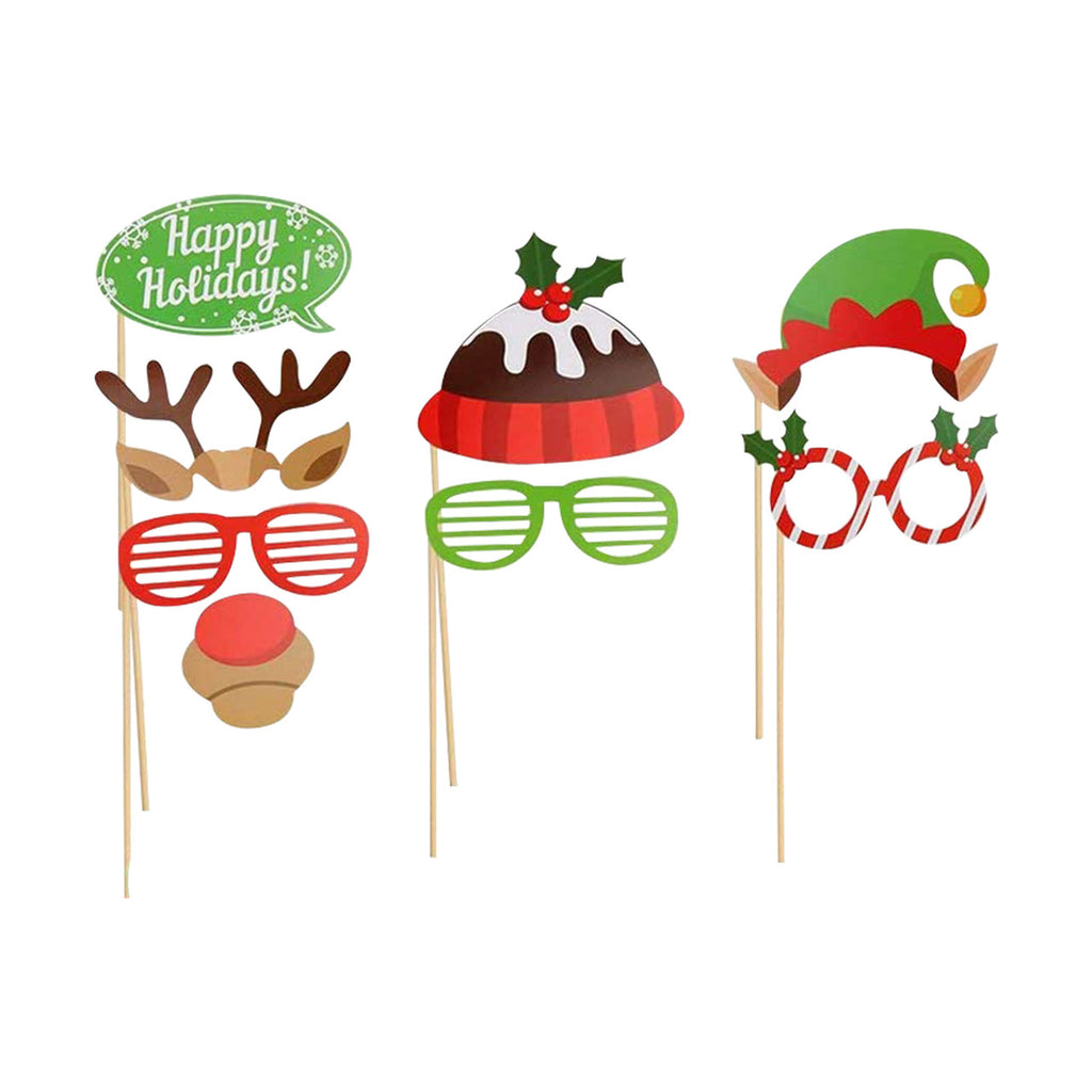 Merry Christmas Photo Booth Props - 32pcs