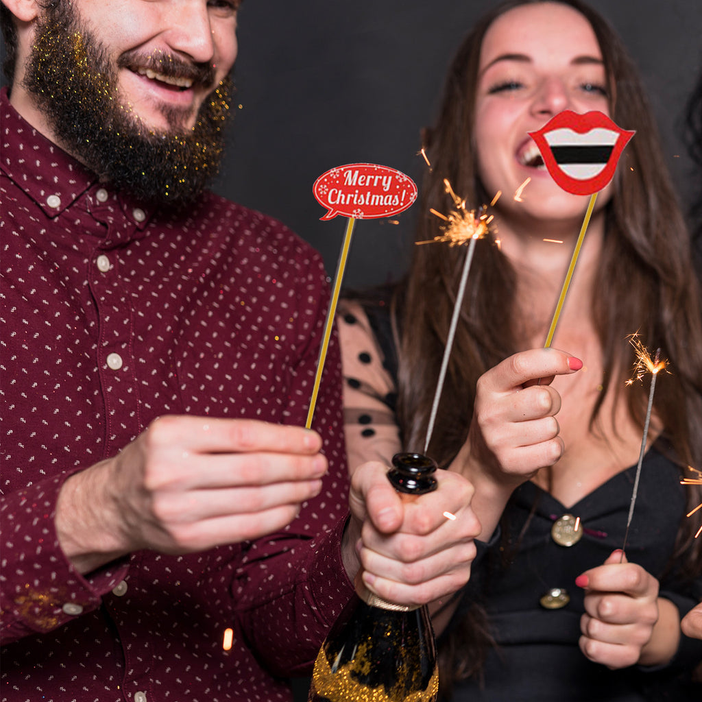 Merry Christmas Photo Booth Props - 32pcs