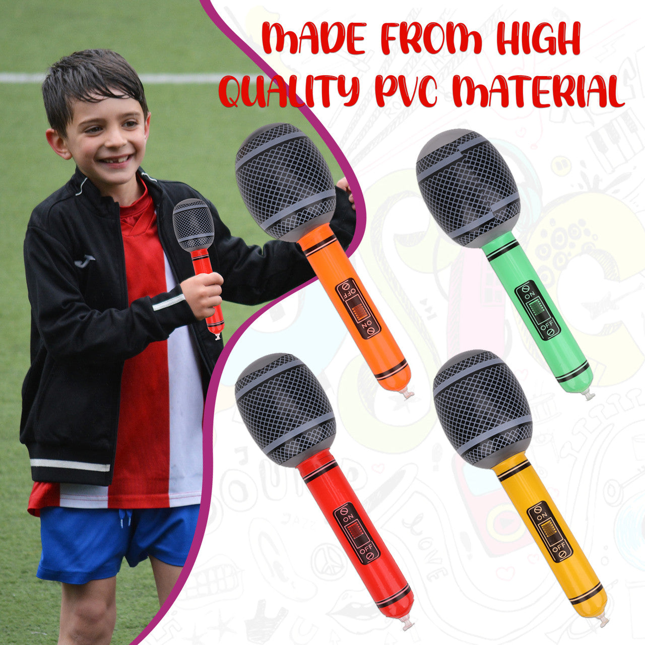 Inflatable Guitar Prop Set - 15pcs