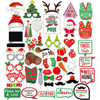 Merry Christmas Photo Booth Props - 47pcs