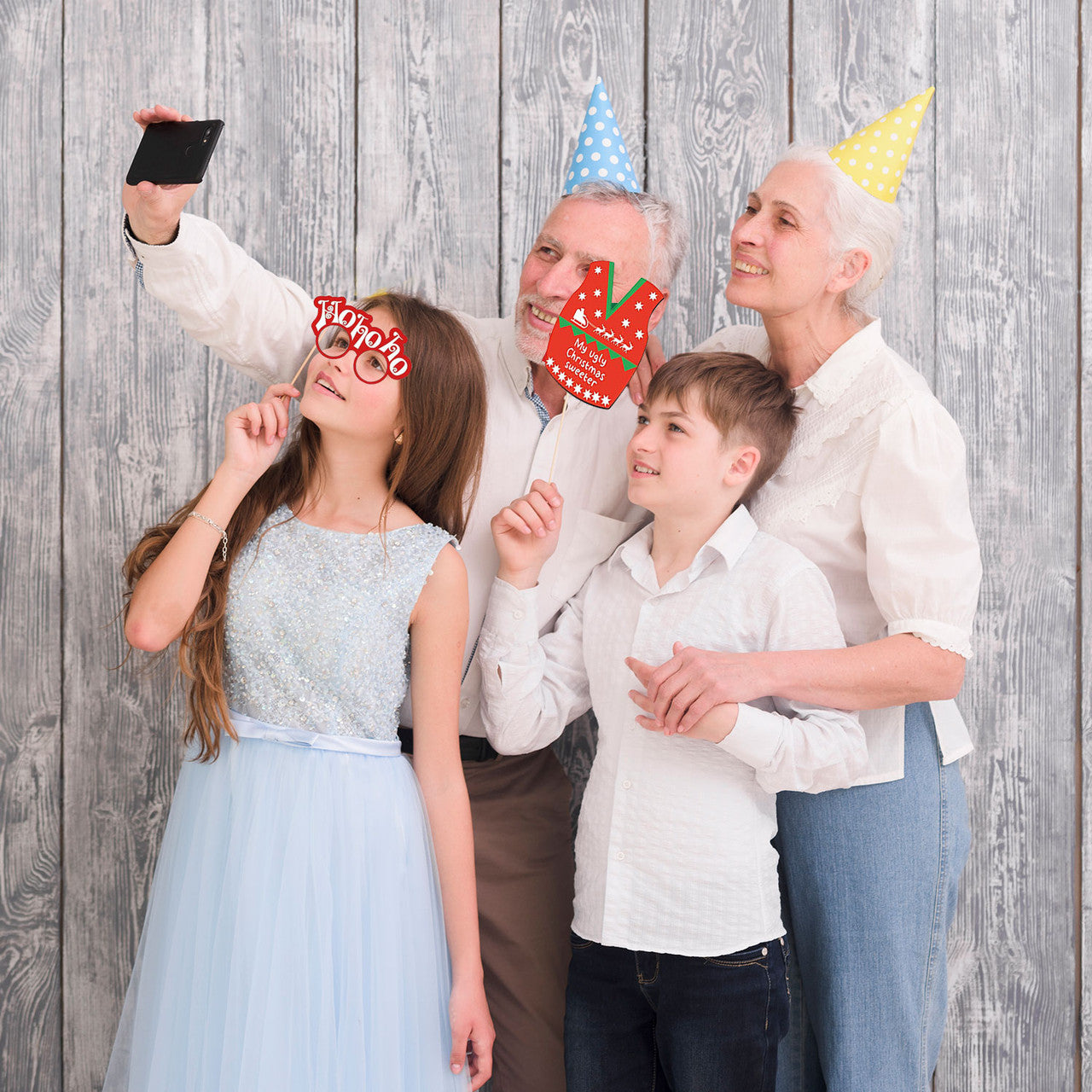 Merry Christmas Photo Booth Props - 47pcs