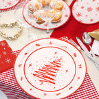 Red White Disposable Dinnerware Set